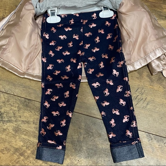 NWT LITTLE LASS 3 Pc Outfit, Jacket Leggings & Top, Sz 18M - Picture 3 of 5